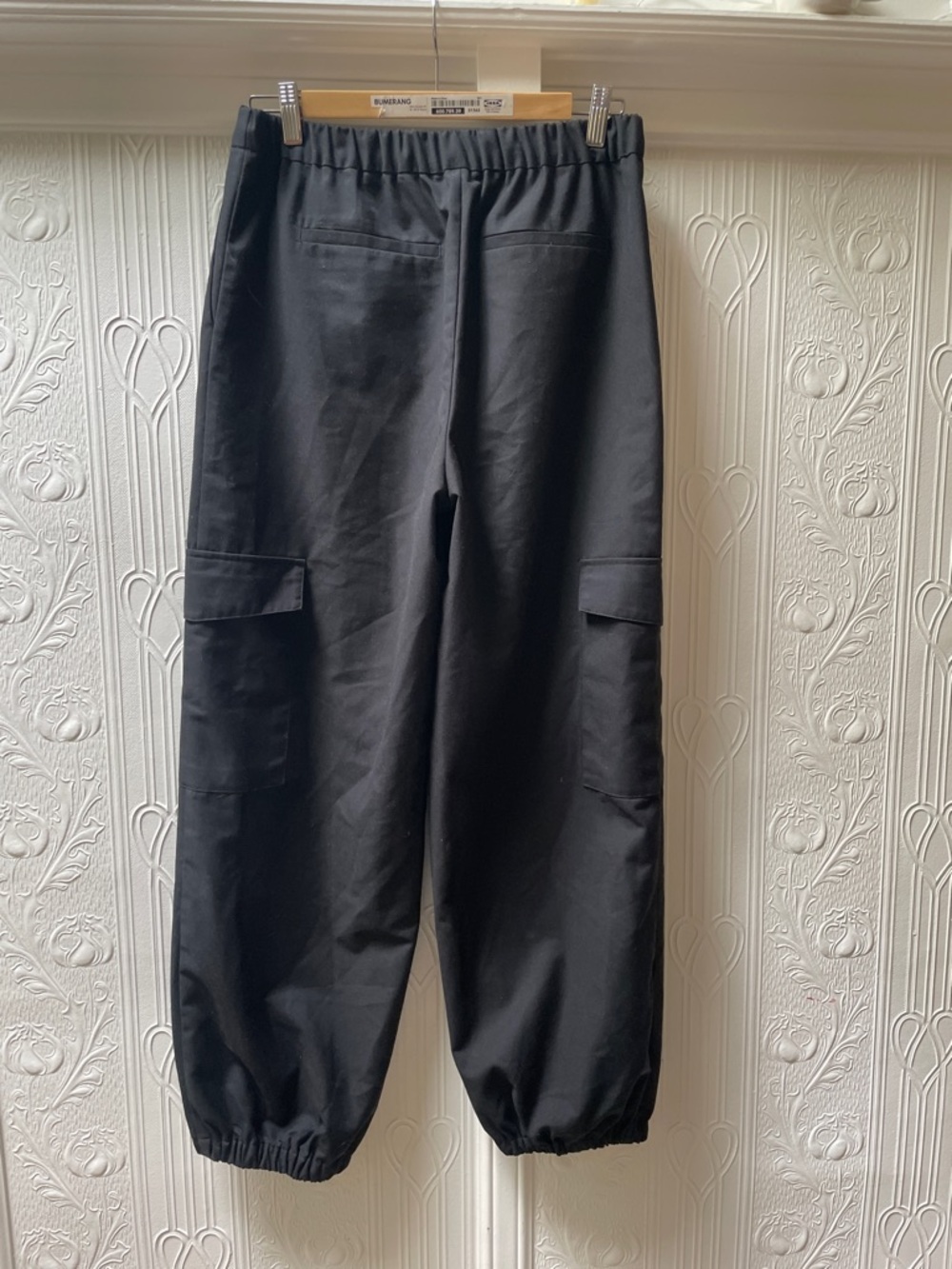 Minimum Black Cargo Trousers with Elastic Ankles